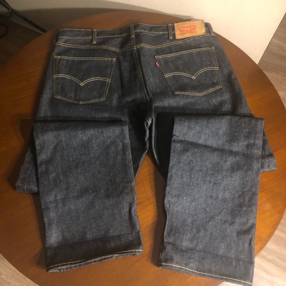 Levi’s Strauss 501 Buttons Fly Original Jeans Shrink-to-Fit Dark-blue Size 42X32 - Picture 4 of 10